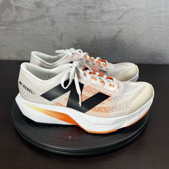 New Balance FuelCell Rebel V4 Womens Size 8B White Orange Running Lace Up Shoes - Picture 1 of 10